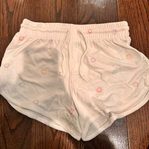 White Shorts with Smiley Face Print